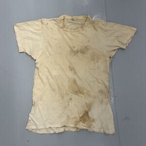 Vintage 60s Archdale White Distressed Blank Cotton T-Shirt